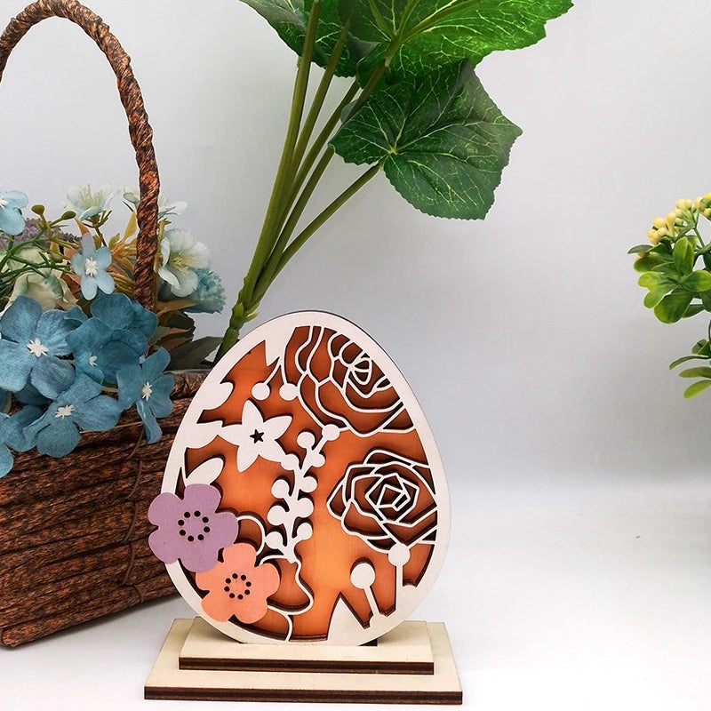 Wooden Crafts Ornament Easter Wooden Ornament Party Festival Props European Home Desktop Decoration