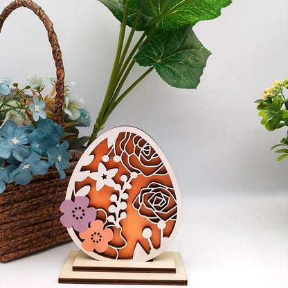 Wooden Crafts Ornament Easter Wooden Ornament Party Festival Props European Home Desktop Decoration
