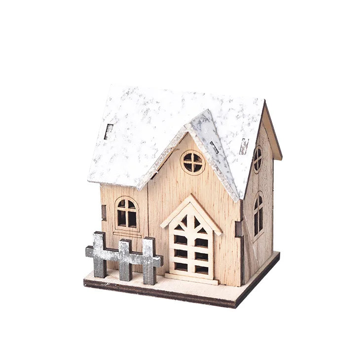  Christmas Decoration Light up Chalet wood white wholesale D