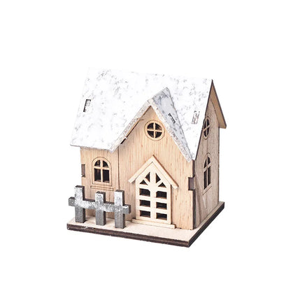 Christmas Decoration Light up Chalet wood white wholesale D