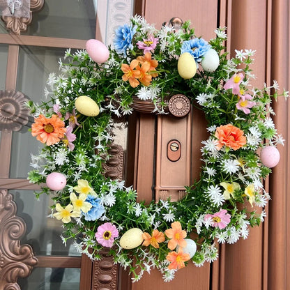Wholesale Easter Egg Decorations Garland Artificial Easter Egg Wreath Window Display Door Garland Easter Wreath Signs
