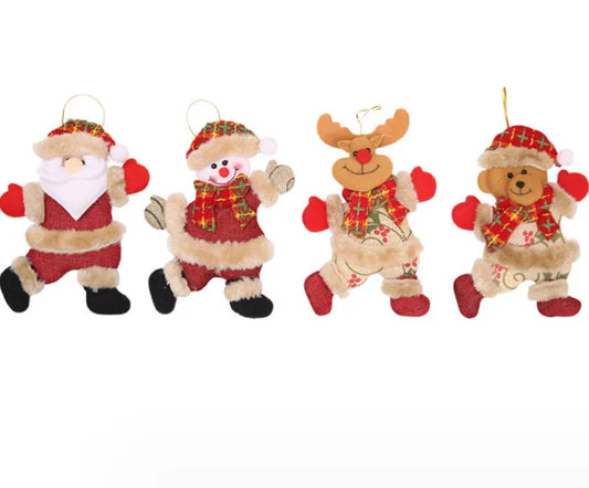 Christmas Tree Pendant Creative Santa Claus Snowman Figurine Hanging Feet Decoration Mall Door Decoration