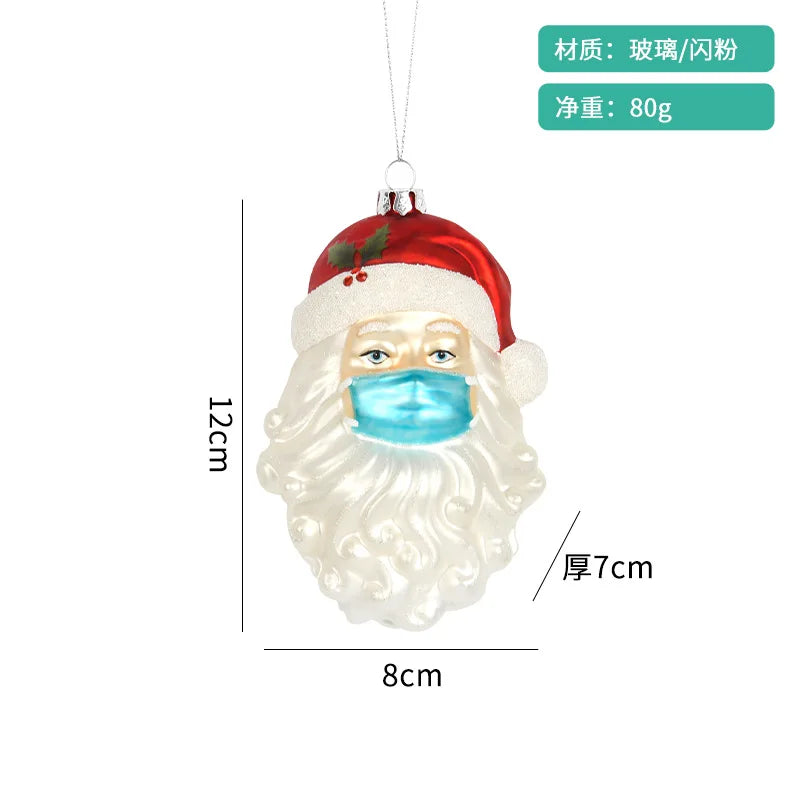 XMAS Luxury Christmas Stocking Santa Stained Glass Decorations Accessory Ball Tree Ornaments Festive Christmas 100pcs