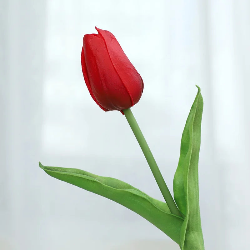 Wholesale Sale Price Fake Artificial PU Tulip Flower Bouquet Faux Flower Decorative Flower Tulip in Bulk for House Decoration