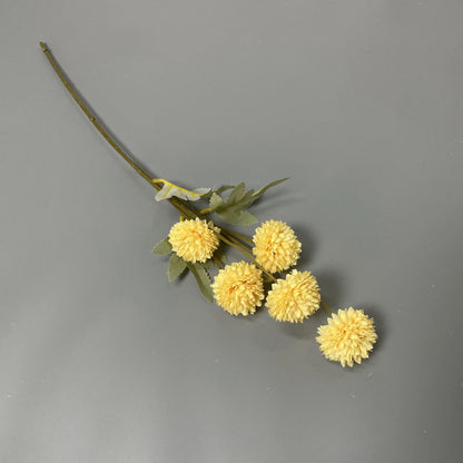 Decorative Wholesale Small Faux Pompon Chrysanthemum Dandelion Artificial Silk Kiku Flower