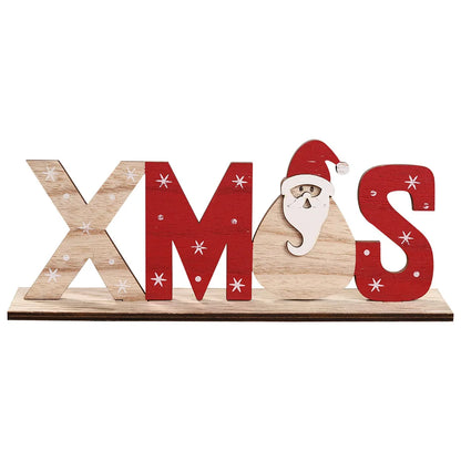 Wooden Christmas Decorations Xmas Snow Noel Letter Table Ornaments Merry Christmas Party Decor for Home 2023 Navidad Gifts