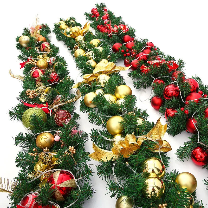Christmas Decorations Garland Rattan Preserved Flowers  red