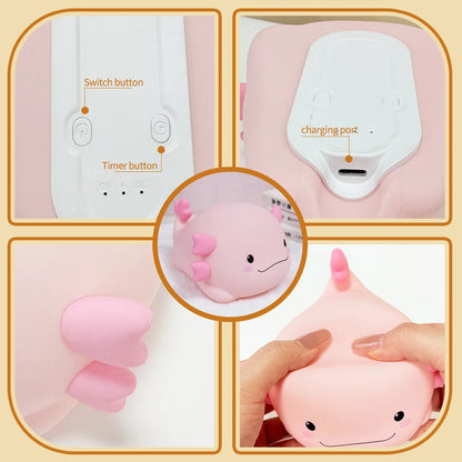 Cute Gift pink Dimmable Axolotl Silicone Night Light Baby Toy USB Rechargeable Touch Animal Light Lamp Kids Room Axolotl Lamp