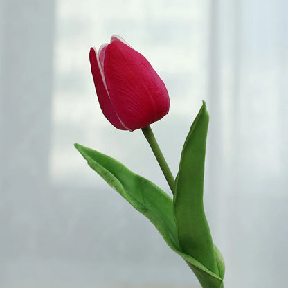 Wholesale Sale Price Fake Artificial PU Tulip Flower Bouquet Faux Flower Decorative Flower Tulip in Bulk for House Decoration