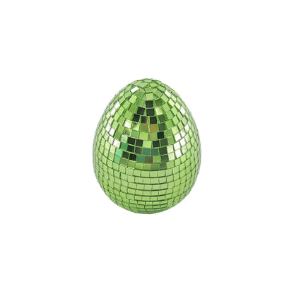 New Green Glass Blown Reflective Easter Mirror Egg Ornaments Egg Hanging Decorations for Parties and Celebrations