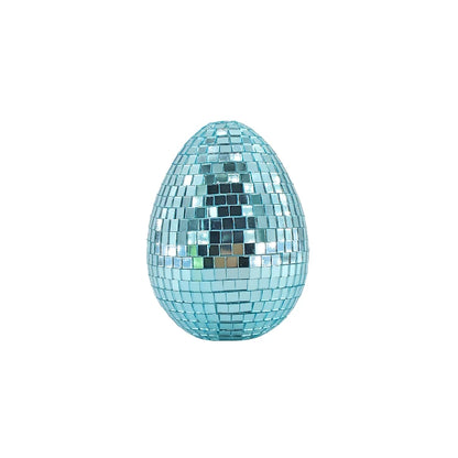 New Green Glass Blown Reflective Easter Mirror Egg Ornaments Egg Hanging Decorations for Parties and Celebrations