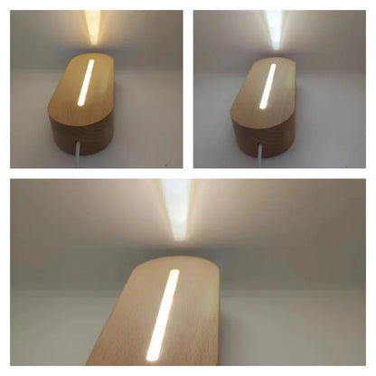 Wholesale Round Oval Rectangular Led Wooden Base Graffitable Message Board clear Acrylic LED Night Light for Bedroom