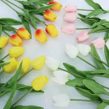 Wholesale Sale Price Fake Artificial PU Tulip Flower Bouquet Faux Flower Decorative Flower Tulip in Bulk for House Decoration
