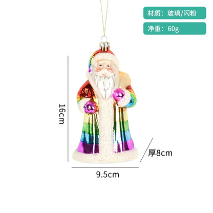 XMAS Luxury Christmas Stocking Santa Stained Glass Decorations Accessory Ball Tree Ornaments Festive Christmas 100pcs
