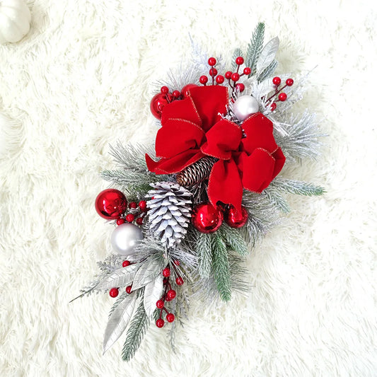 New Nordic Christmas Staircase Decoration Wreath Christmas Hanging Decorations Christmas Home Decor Rattan