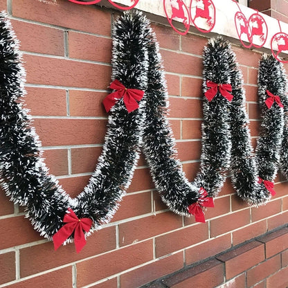 Christmas Wreath Family Party Wall Door Decorations Christmas Tree Ornaments Metal Ribbon Bows Party Supplies