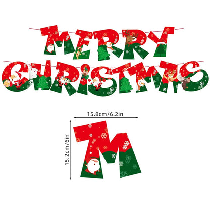 Merry Christmas Tree Decoration Fireplace Home Wall Hanging Decoration Xmas Tree Santa Banner Party Supplies Gingerbread Shaped