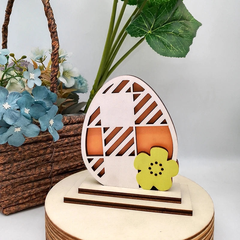 Wooden Crafts Ornament Easter Wooden Ornament Party Festival Props European Home Desktop Decoration
