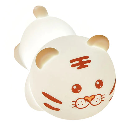 Rechargeable LED Night Light Kids Bedroom Cartoon Animal Panda Rabbit Tiger Silhouette ABS Moon Square Sleep Table Lamp Home Use