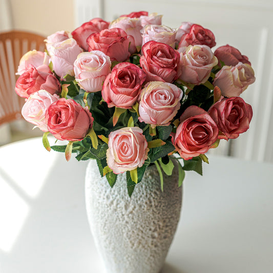 Fleur de simulation en soie rose fleur artificielle nouveau bouquet de 2022 fleur en plastique arrangement floral décoration décoration de salon fleur factice