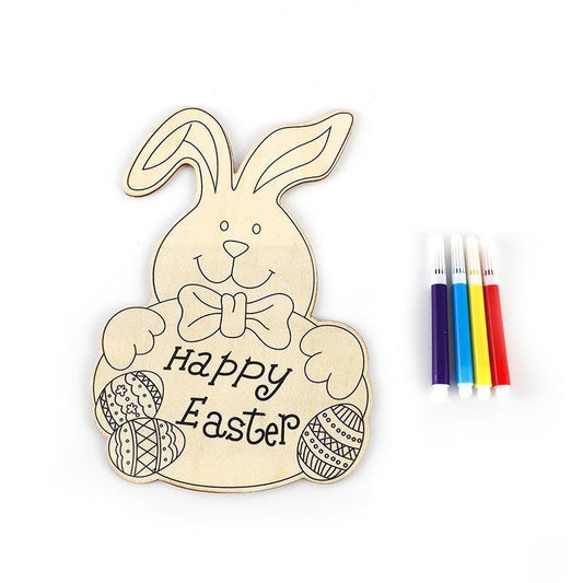 Wooden DIY Easter crafts rabbit wooden ornaments desktop decorations rabbit party crafts ornaments