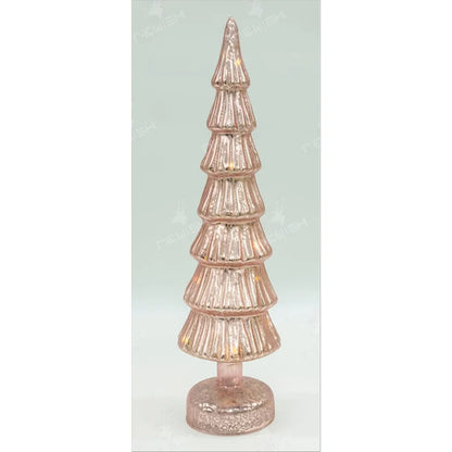 Wholesale Christmas Decorations Household Led Light Decorations 15 cm Christmas Glass Trees for Holiday Decorations