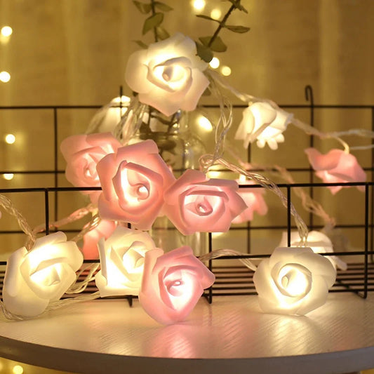 Customized LED Indoor Light Chain Decoration Wedding Fairy Rose String Light for Valentine