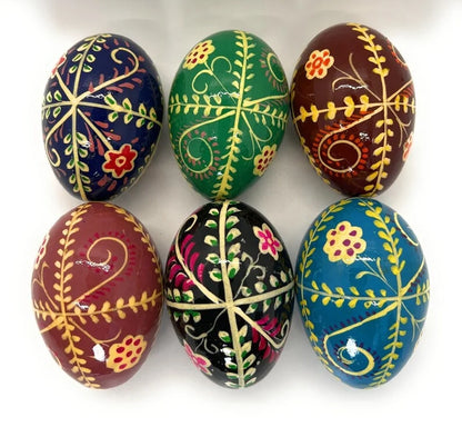 Hand Painted Wooden Easter Eggs, Decorative Hand Painted Vintage Wooden Easter Eggs