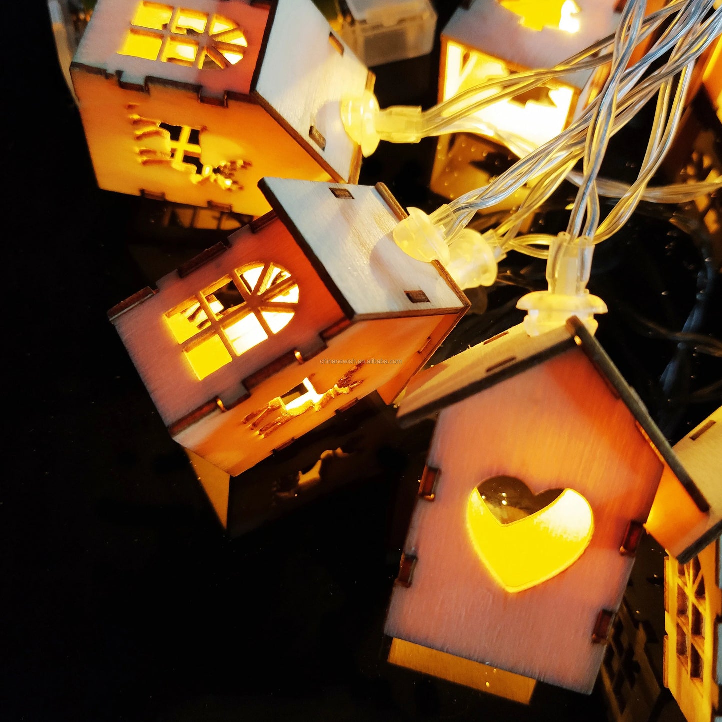Indoor Christmas Xmas Tree Holiday Decorative Wood House for Party Patio Luces Navidad Submersible Fairy Light